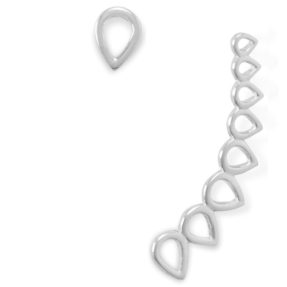 2 Pairs of Mismatched Leaf Climber Earrings - Picture 2 of 3